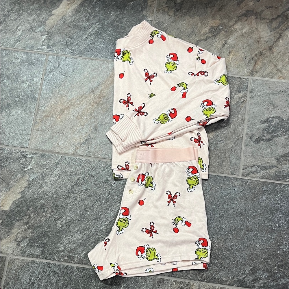 America Eagle Grinch Pajamas Pink Size Small